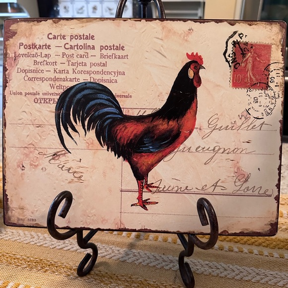 Farmhouse Style Rooster themed Metal Wall Art - Picture 4 of 5